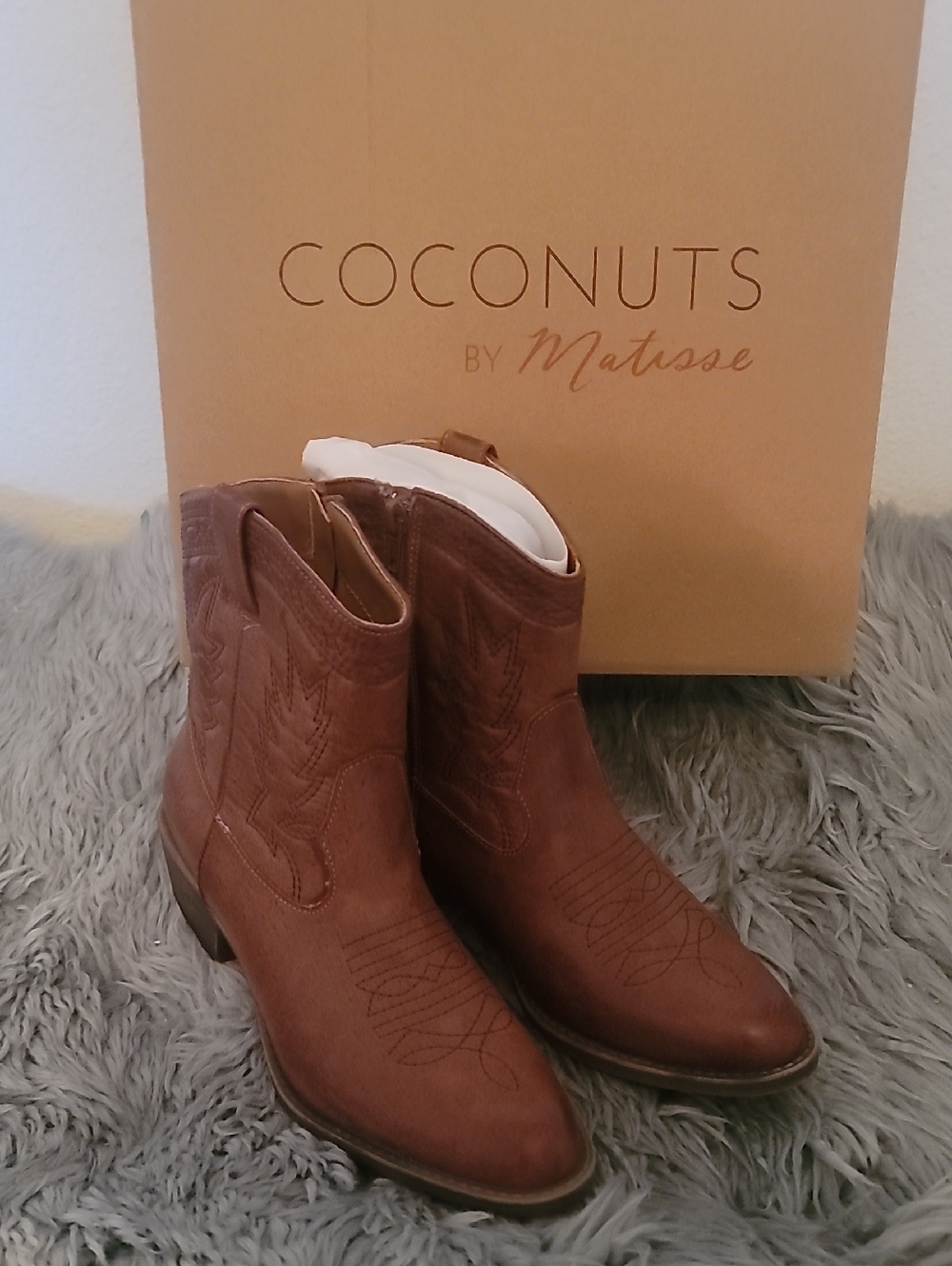 Coconuts by Matisse Tan Western Ankle Boots